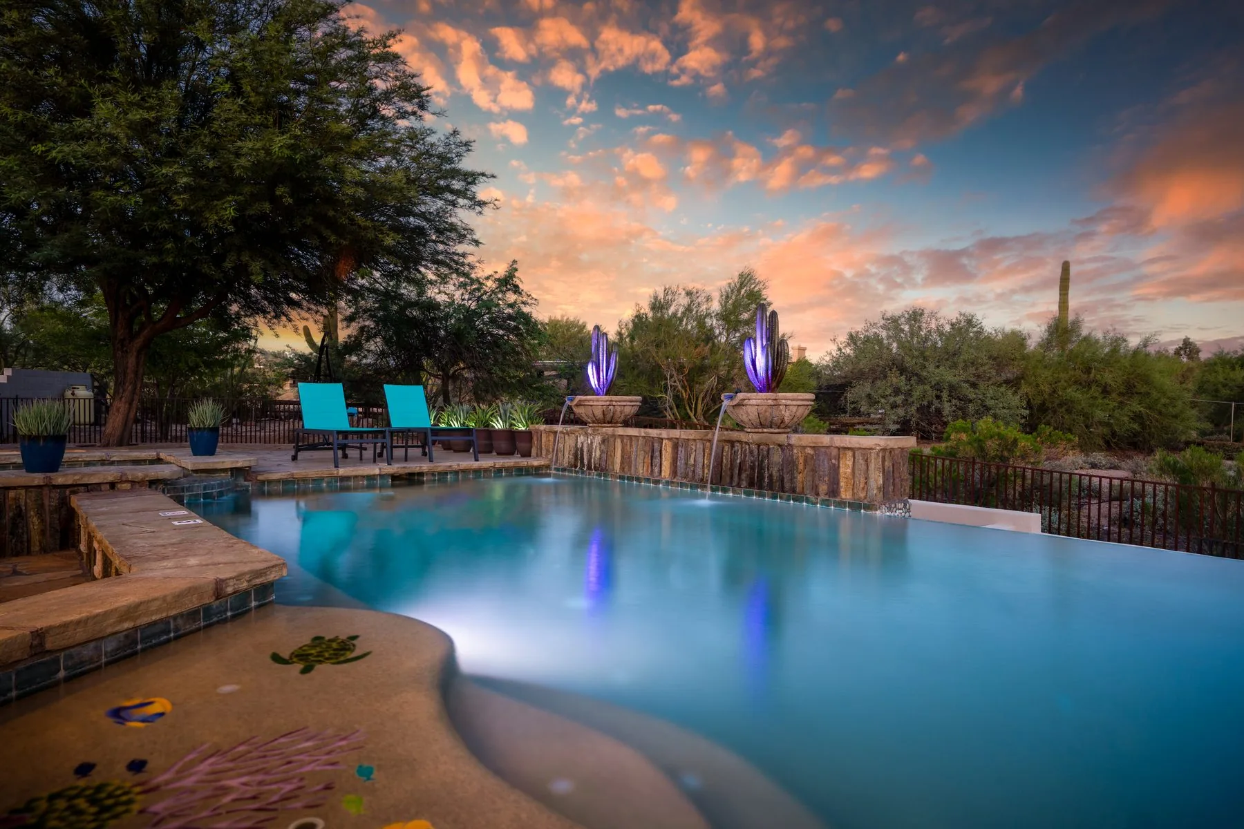 Twilight. A pool the colour of held breath.